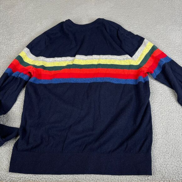 Merino Wool Blend Sweater Mens Extra Large Striped Pullover Long Sleeve Knit Gap - Picture 2 of 9